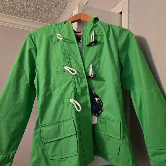 Climate Concepts Rain Coat Green Zip/Buttons/Velcro - Picture 1 of 6